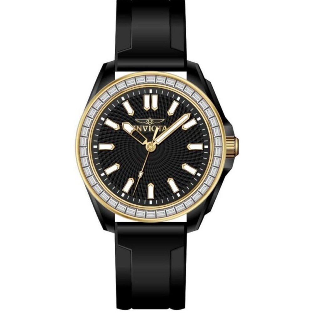 Invicta Elegant Black and Gold Timepiece